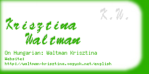 krisztina waltman business card